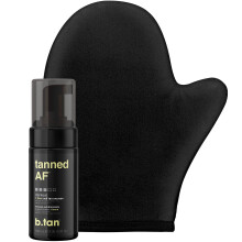 b.tan Dark zelfbruiner minikit | Get Tanned Travel Bundle - Mini donkere zelfbruinermousse met zelfbruinende applicator 1 uur zonloze bruiner Snelle
