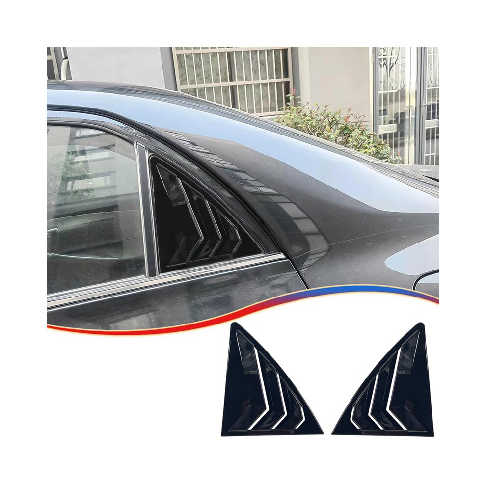For 2009-2013 Car Rear Louver Window Side Shutter Cover Trim Sticker Vent Scoop Accessories Bright Black 4851161967192