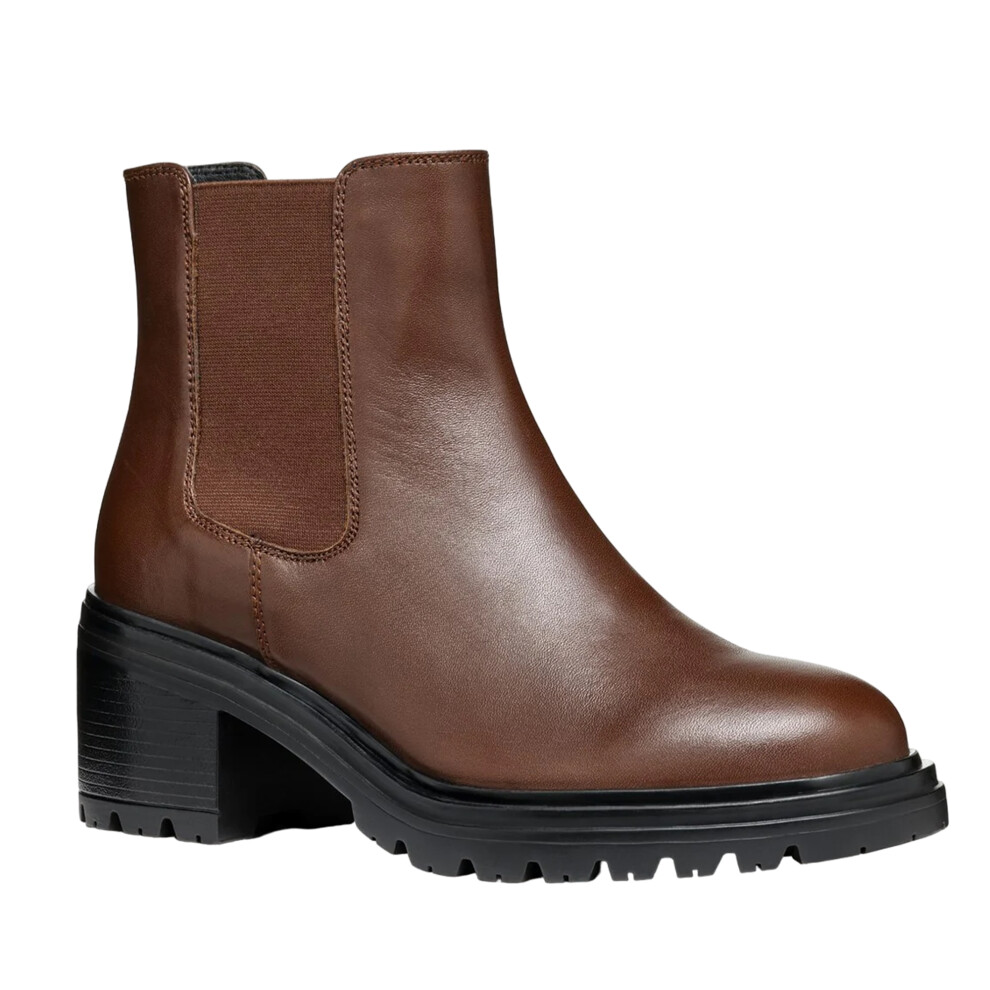 (6 UK, Dark Brown) Geox Womens/Ladies Damiana Leather Ankle Boots