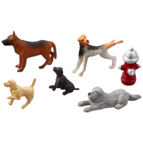 BACHMANN Bachmann Trains - FIGURES - DOGS with FIRE HYDRANT (6pcs/pk) - O Scale