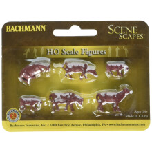 Bachmann Trains - FIGURES - COWS - BROWN & WHITE (6pcs/pk) - HO Scale