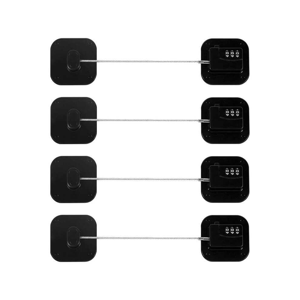 Refrigerator Lock, Combination Lock For Cabinets, Drawers, Heavy Duty Fridge Safety 4 Pack 4851161969639