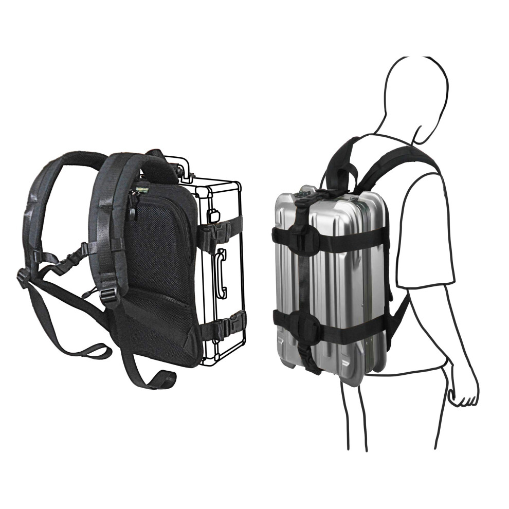 Rugzakdraagsysteem Met Verstelbare Riem - Ideaal Voor Het Dragen Van Kleine Tot Middelgrote Harde Koffers/Handbagage.-image