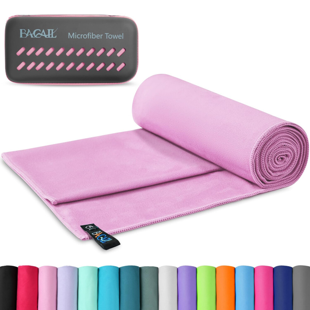 BAGAIL Camping Towel with EVA Case  Compact & Ultra Soft Microfiber Travel Towel - Super Absorbent & Lightweight Quick Dry Towels for Sports  Beach  G-image-OPC-PFZ6MHF-NEW