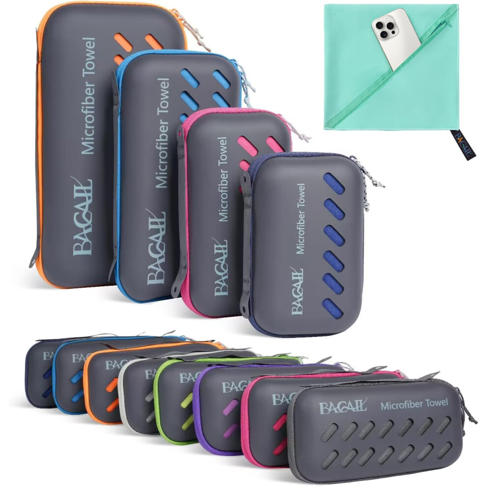 BAGAIL Camping Towel with EVA Case  Compact & Ultra Soft Microfiber Travel Towel - Super Absorbent & Lightweight Quick Dry Towels for Sports  Beach  G-image-OPC-PFZ6MJQ-NEW
