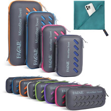 BAGAIL Camping Towel with EVA Case  Compact & Ultra Soft Microfiber Travel Towel - Super Absorbent & Lightweight Quick Dry Towels for Sports  Beach  G