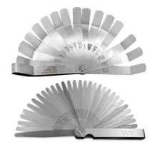 Feeler Gauges Set, 32 Blades Tapered and 16 Offset Gauge Dual Marked SAE Metric