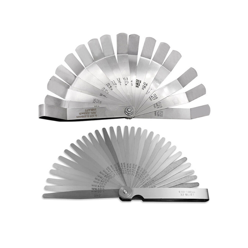 Feeler Gauges Set, 32 Blades Tapered And 16 Offset Gauge Dual Marked Sae Metric 4851161968755