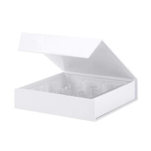 Bakipack 6 tryffelboxar Chokladldor Vita tryffelpresentfrpackningar frpackning med 9-delad plast Magra magnetiska stngningslock 5.7x5.7x1.3 t