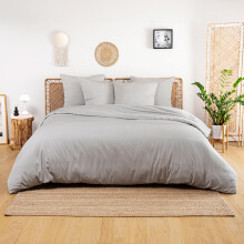 Bambaw Grey Fitted Sheet King Size Set 150x200 cm 100% Viscose derived from Bamboo Sheets Breathable & Cooling Sheets Set King Size