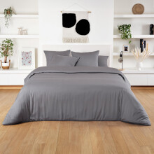 Bambaw Dark Grey King Size Fitted Sheet Set 150x200 cm 100% Viscose derived from Bamboo Bedding Dark Grey Bedding Set