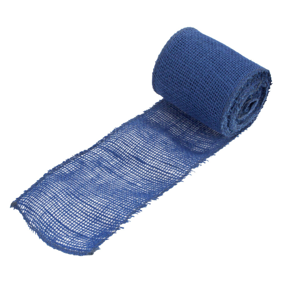 BambooMN 5,5"" inch brede jutestof, jute lintrol, 3 rollen van 10 yards, oceaanblauw