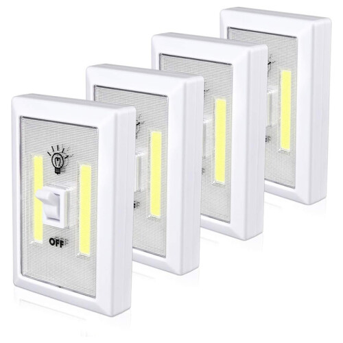 4pack Closet Light, Battery Operated Tap Super Bright Switch Light,Wall Mount Under Cabinet Lighting 1