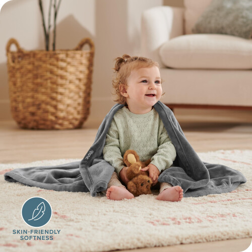 Bare Home Fleece Blanket - Baby Blanket - Γκρίζο - Ελαφρύ για Κρεβάτι, Καναπέ, Κάμπινγκ 1