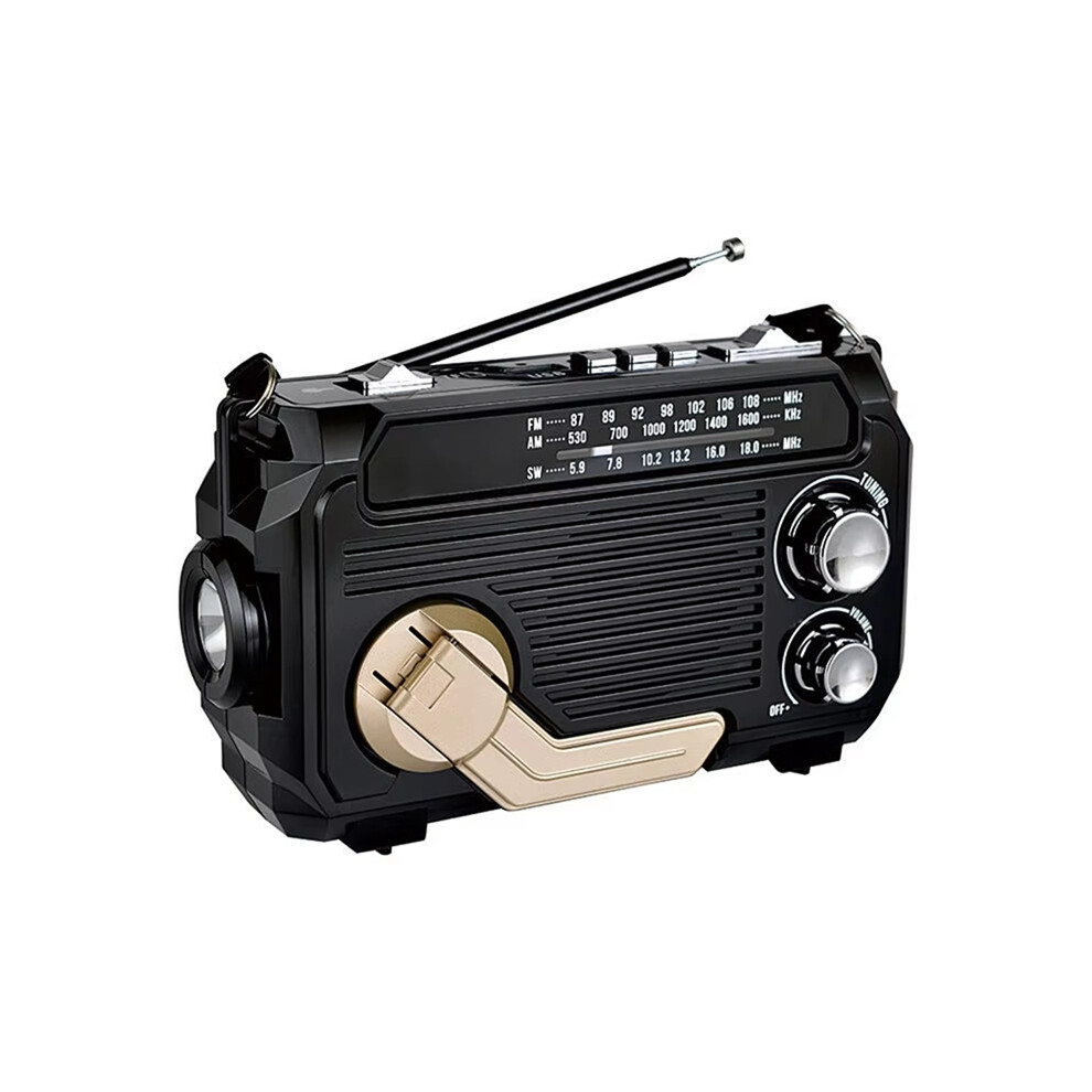 Fm Am Sw Radio Solar Charging Emergency Radios Receiver Hand Crank Bluetooth 5.2 Support Tf Usb Black 4851161974121