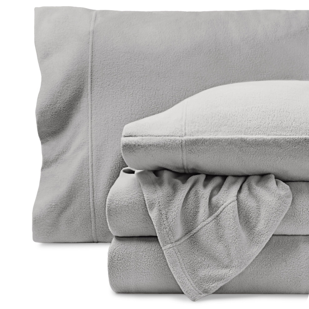 Bare Home Super Soft Fleece Sheet Set - Split Head Flex King Size - Extra Plush Polar Fleece No-Pilling Bed Sheets - All Season Cozy Warmth (Spl