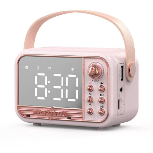 Alarm Clock Bluetooth 5.0 Speaker Support TF Card U Disk AUX 3D Sound Balance Diffusion Type A 1
