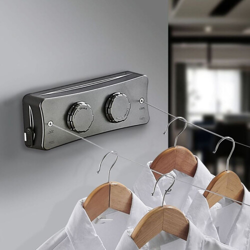 Retractable Clothes Drying Rope No-Punch Indoor Double-Line A 1