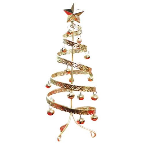 Iron craft bell mini Christmas tree desktop simulation display decorations Gold