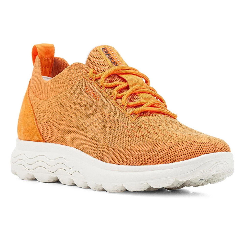(6 UK, Orange) Geox Womens/Ladies Spherica Leather Trainers