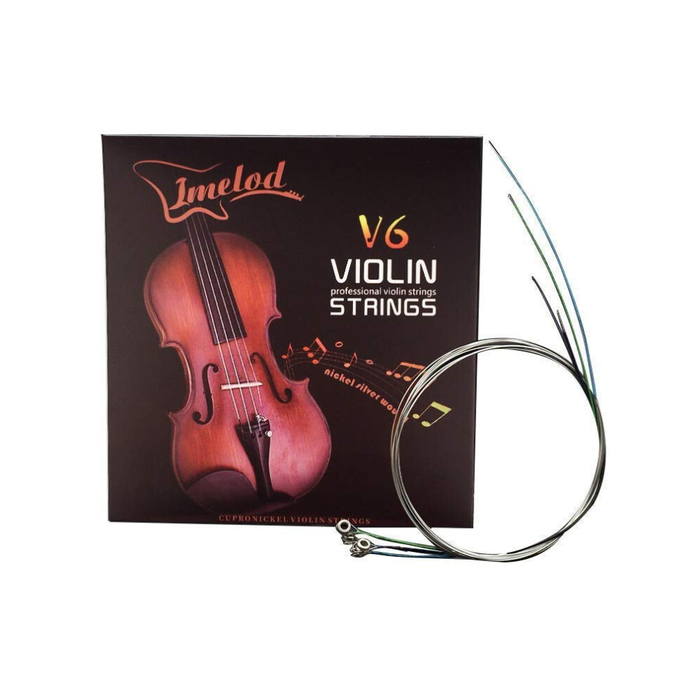??E???T Imelod Violin Strings Universal Full Set G-D-A-E Violin Fiddle String Strings Steel Core Nickel- Wound With Nickel-Plated Ball End For 4/4 3/4 1 Silver