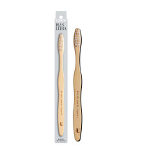 Plus Ultra Bamboo Toothbrush - BPA Free Soft Bristle Toothbrush for Adults - Dentist-Approved All-Natural Toothbrush with Brush Smile Repeat Etched on