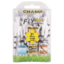 Champ 86509 Zarma Flytee My Hite 2-3/4"" 30 Count Wei mit schwarzen Streifen Golf-Tees