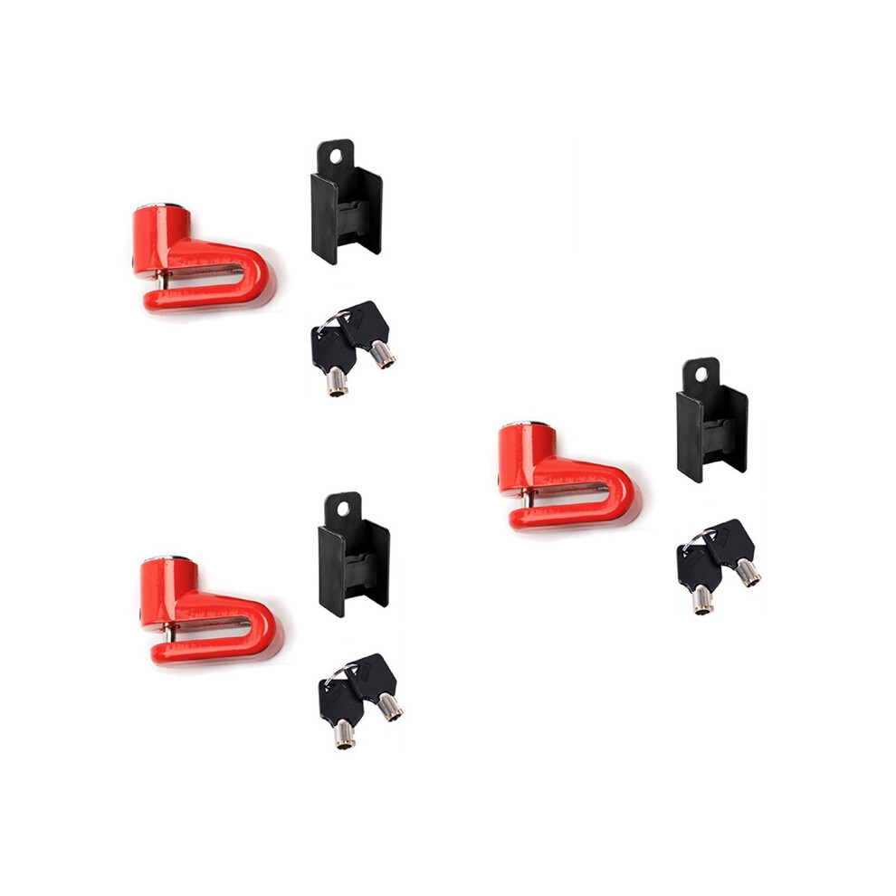 3 Sets Bike Disc Brake Lock Motorcycle Electric Car Key Riding Equipment Accessories Bicycle Red 4851161981709