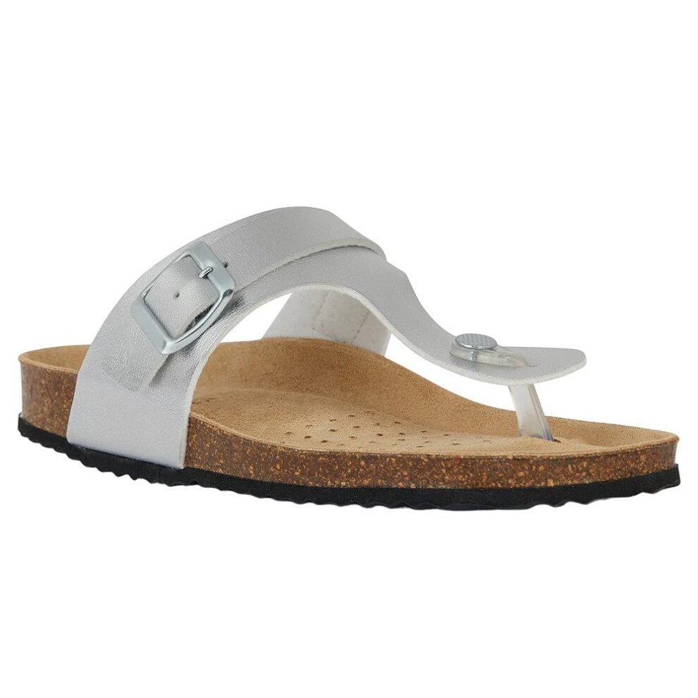 (7.5 UK, Silver) Geox Womens/Ladies Brionia Sandals