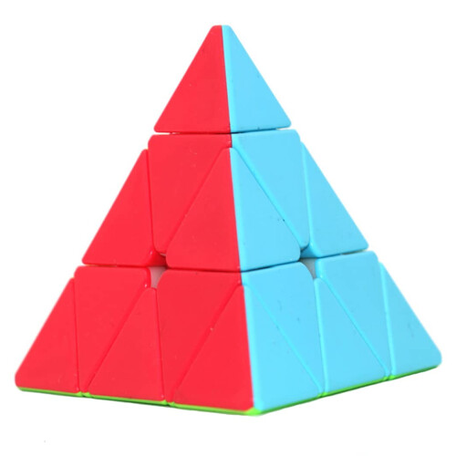 Tanch Pyramid Speed ???ube Stickerless Triangle Magic Cube Puzzle Leget?j Farverig