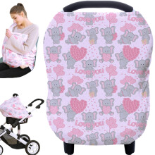 Baby Car Seat Covers Carseat Canopy Boys Girls Privacy Breastfeeding Cover Cute Elephant