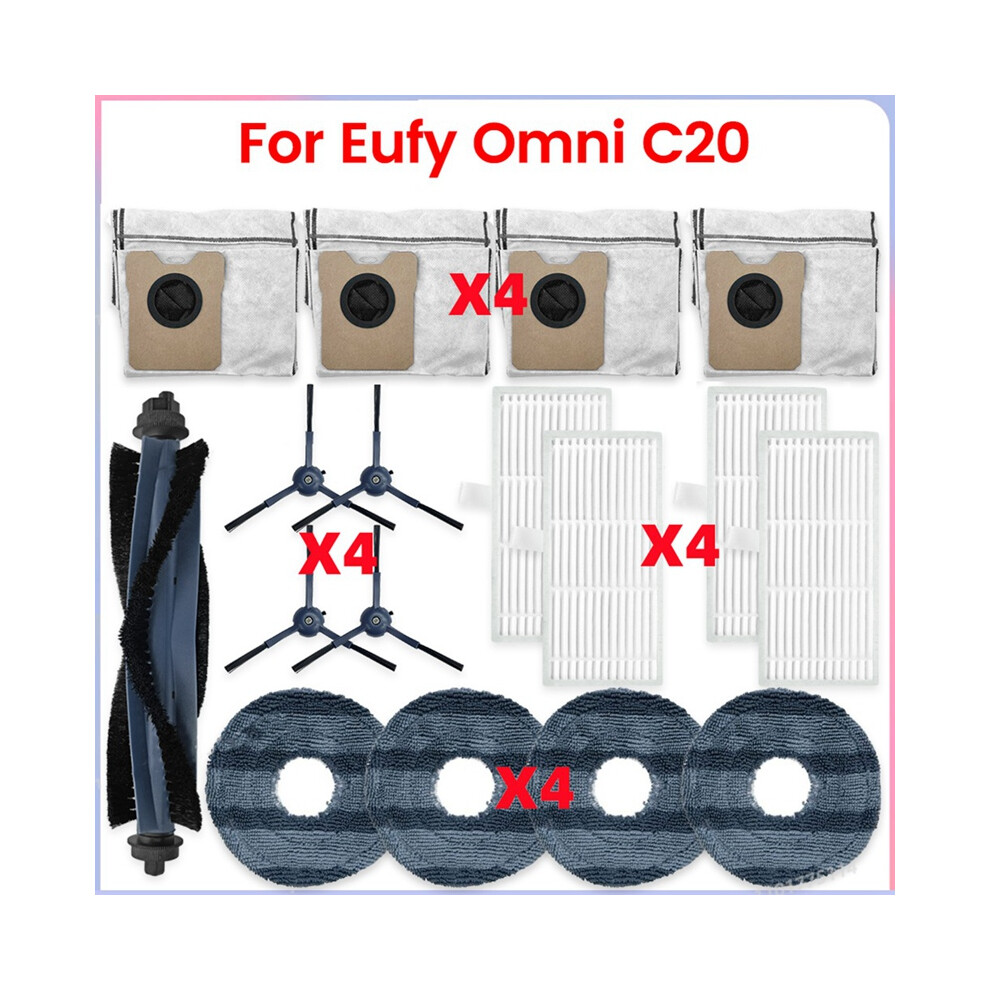 Tlily For Omni C20 Vacuum Parts Main Roller Side Brush Hepa Filter Mop Cloth Dust Bag Accessories