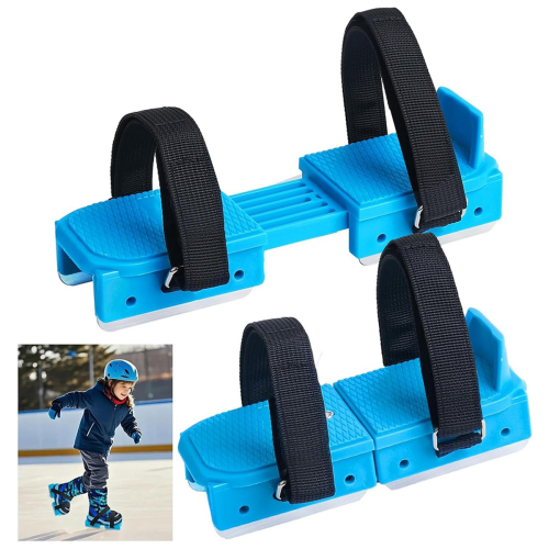 Winter Toddler Ice Skates, Adjustable Double Runner Skates with Hook and Loop Fastener Straps 2