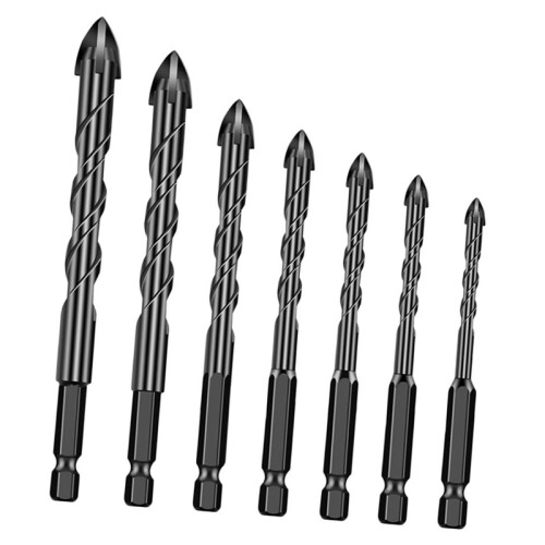 7pcs Hex Shank Drill Bits Firewood Hand Cone Multipurpose Drilling Bit Stepped Tile