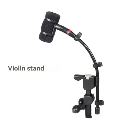 Adjustable Instrument Stand with Rackmount Bracket Clip Microphone Soft Rubber Shock-Absorbing Structure for Violin 2