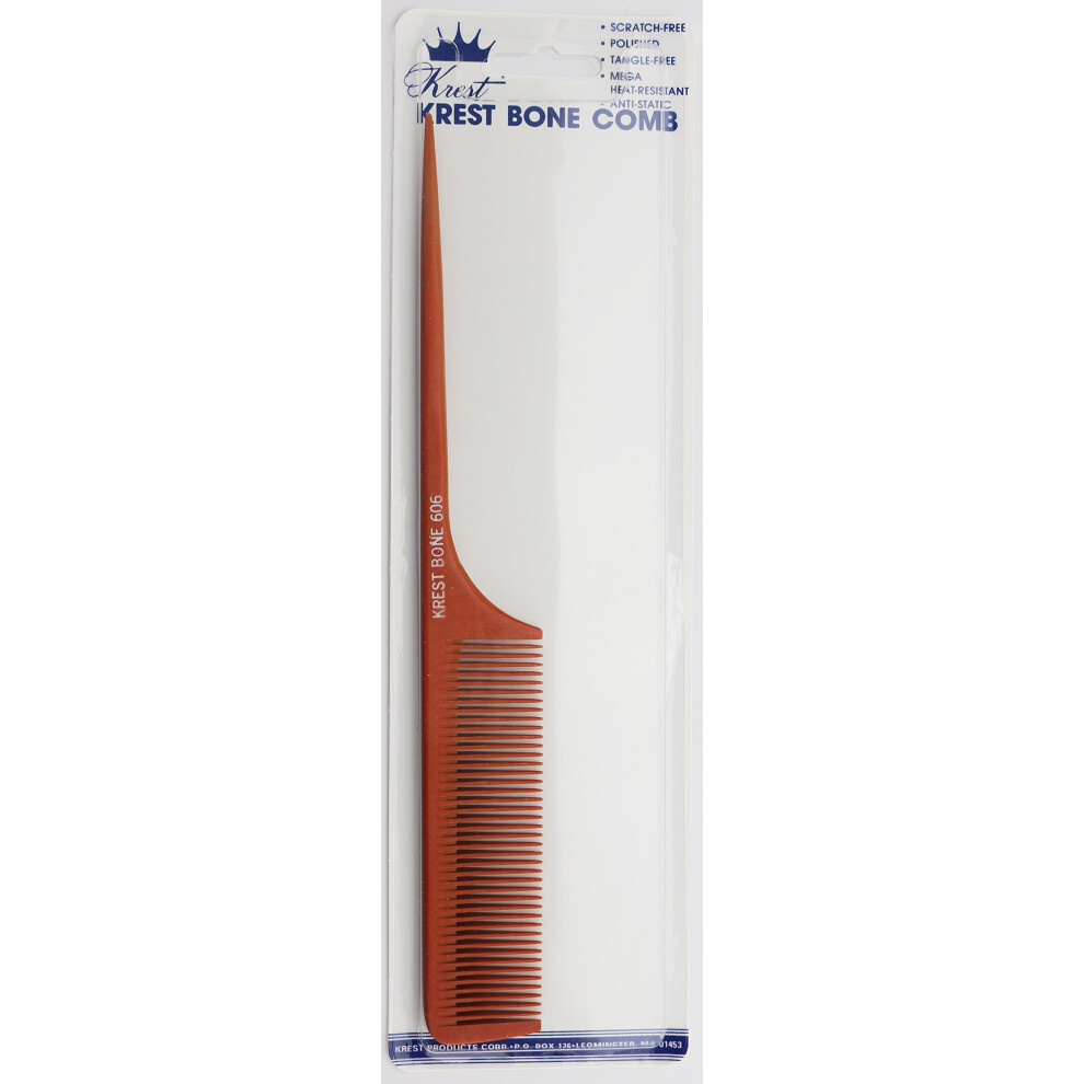 Krest Unisex Not,Specified Bone 9 Inch Fine Teeth Rattail Comb. Professional Comb. Heat Resistant Comb. Styling Combs. Detangle Sectioning Comb.