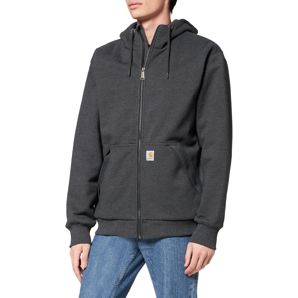 carhartt mens Rd Rockland Sherpa Lined Big  Tall Hooded Sweatshirt  carbon Heather  Large Tall US
