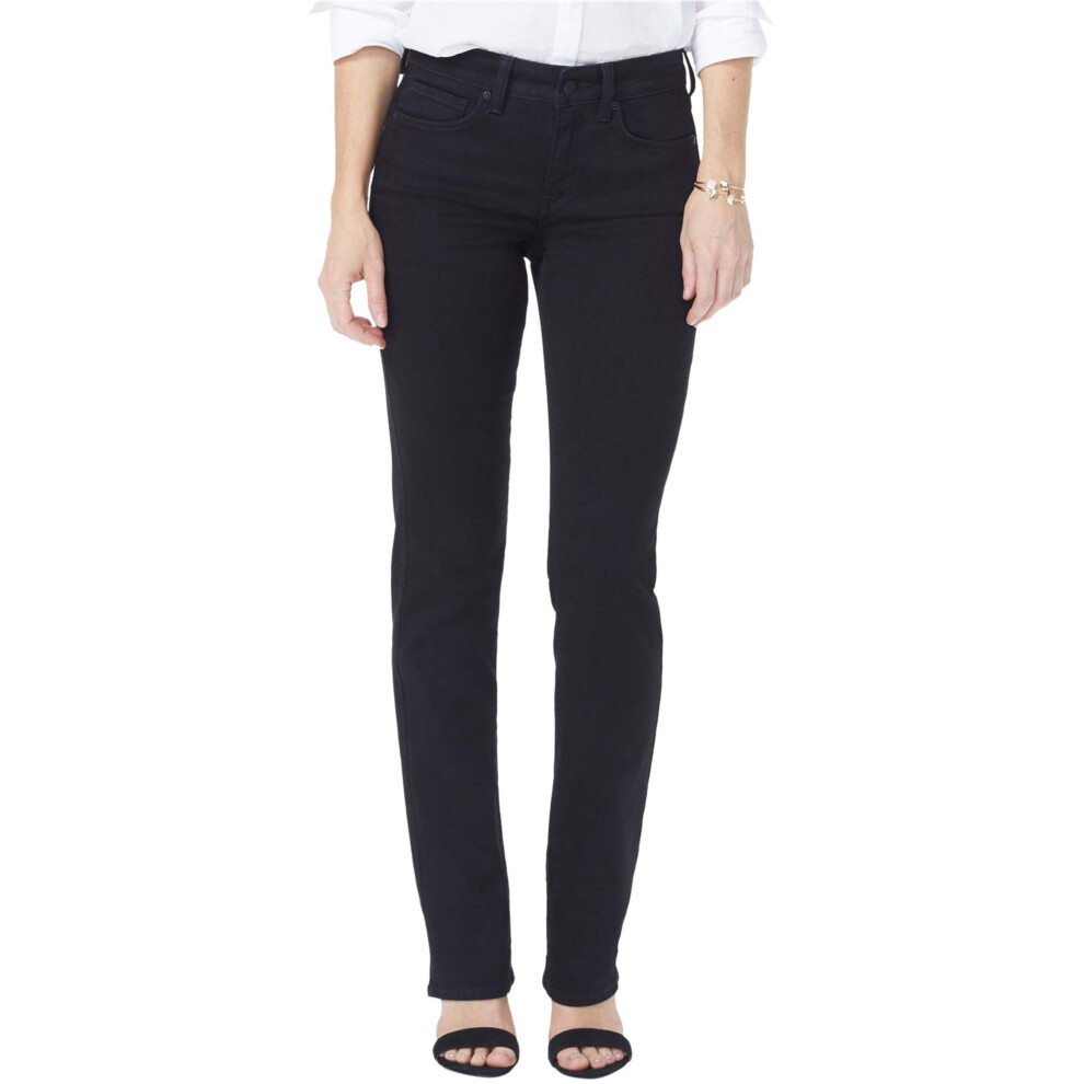 Jean droit en denim Marilyn pour femme, noir, taille BDM 6, NYDJ