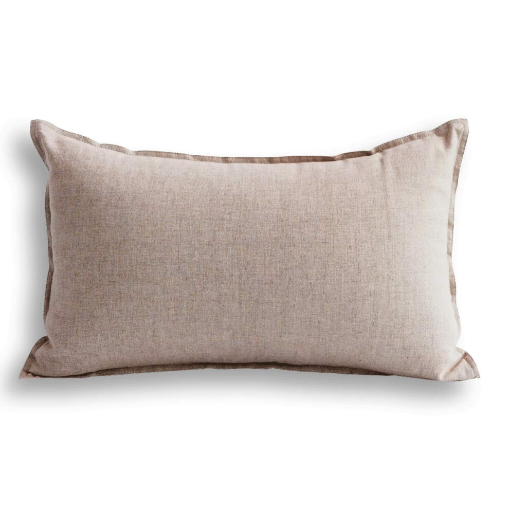 Jeanerlor Katoenen Linnen Decoratieve Gele Kussensloop Van 30 X 50 Cm Met Dubbele Naaldensteek Op De Rand Voor Koffiebar/Bar/Balkon (30 X 50 Cm)-image