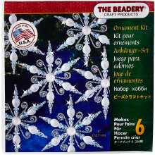 Beadery Weihnachts-Perlen-Ornament-Set, helle Saphir-Schneeflocke, ergibt 6 Stck