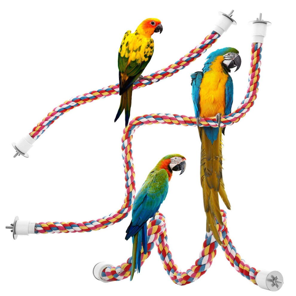 Jusney Bird Rope Perches Parrot Toys 48 inches Rope Bungee Bird Toy (48 inches)1 Pack]