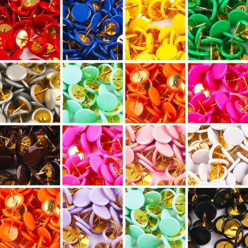 Ornerx flade push pins dekorative thumbtacks til kork sort 200 t?lling 2