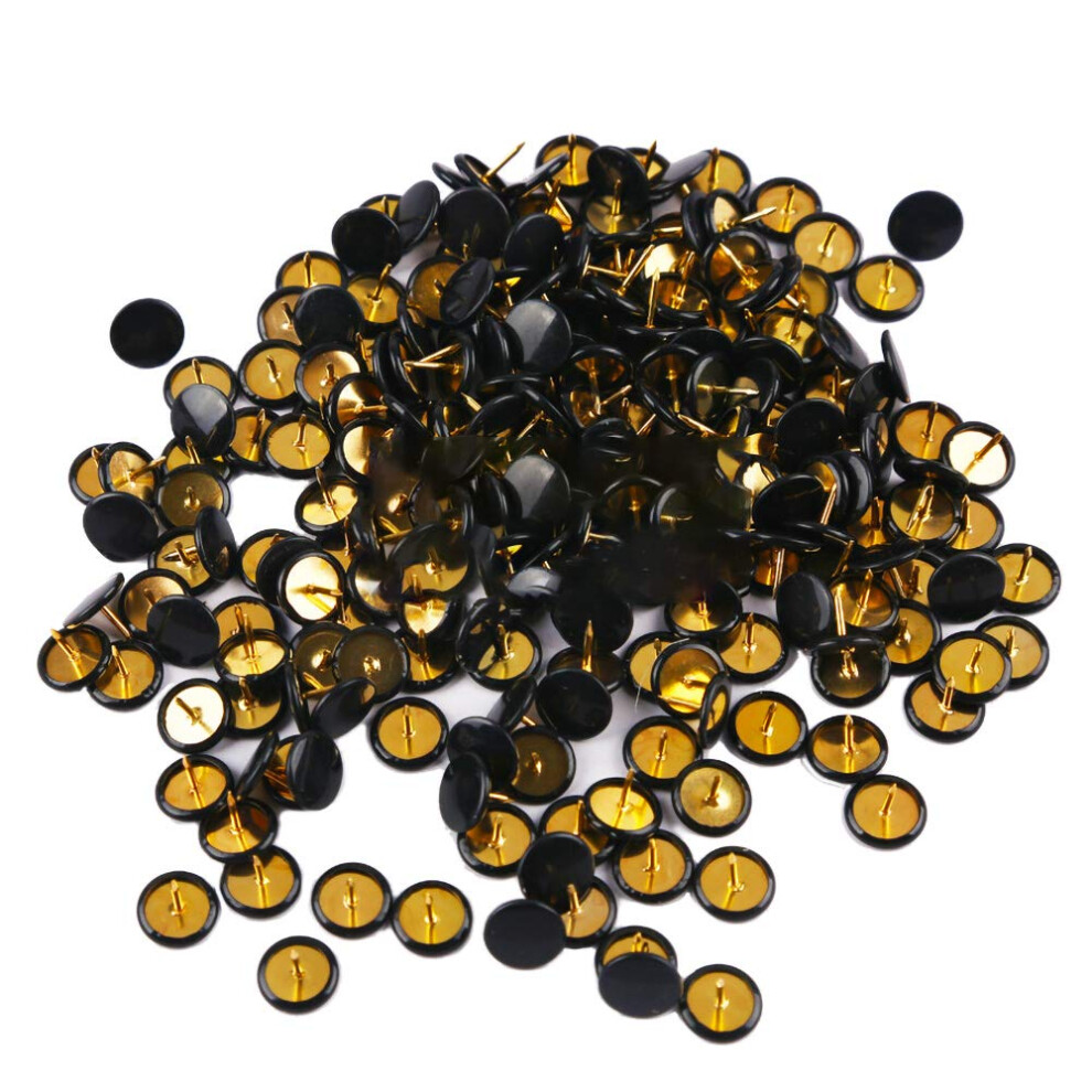 Ornerx Flat Push Pins Decorative Thumbtacks For Cork Black 200 Count 6018707593613