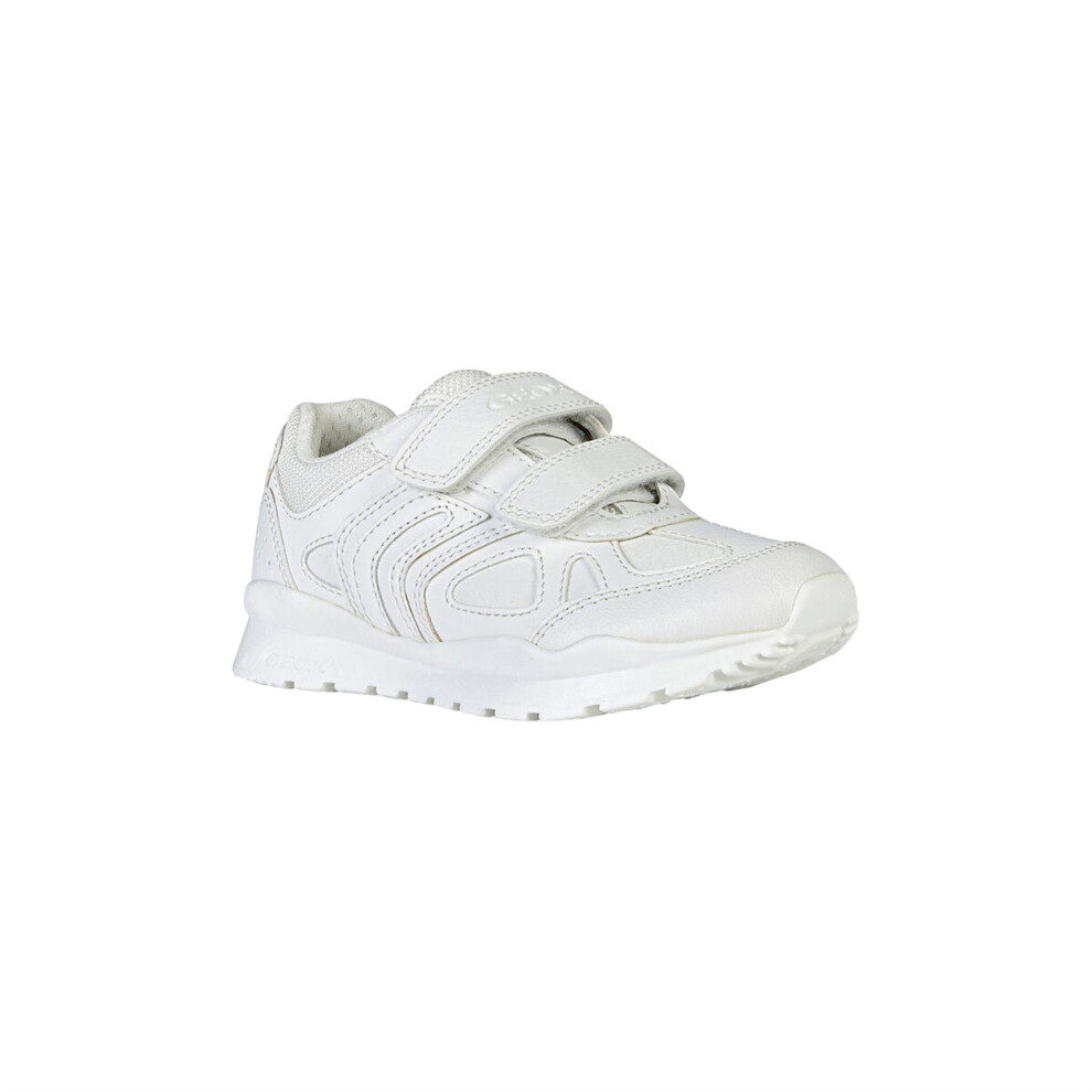 (13 UK Child, White) Geox Boys Pavel School Shoes