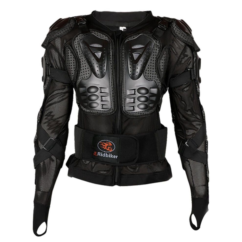 Ridbiker Motorcycle Full Body Armor Protector Removable Racing Jacket Motocross Spine Chest Motocross Protective Shirt Black S