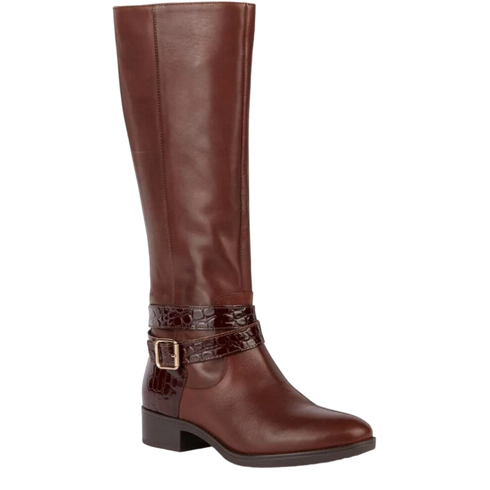 (7 UK, Brown) Geox Womens/Ladies Felicity Leather Boots