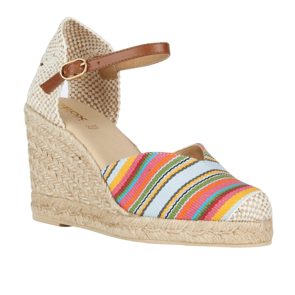 (4 UK, Camel) Geox Womens/Ladies Gelsa A Leather Strap Sandals