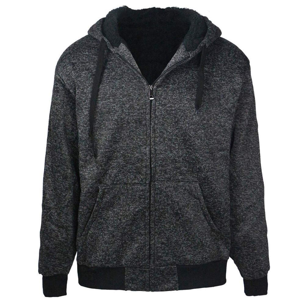 Gary.Com Marled Heavyweight Sherpa-Futter Fleece Hoodies F R Herren Full Zip Sweatshirts Jacken L Anthrazit-image