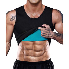 NonEcho Herren Neopren-Taillentrainer, Saunaweste, Fitnessstudio, heies Schwei-Tanktop, Trainingsshirt, Shapewear, Body Shaper, ohne Reiverschluss