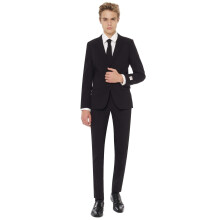 Opposuits Solid Colored Suits for Boys - Outfits Come with Pants Jacket and Tie Black Knight Teen 14Y